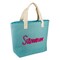 Contemporary Home Living 21" Blue, Beige, and Fuschia Pink Outdoor Travel Accessories DII Knotty Summer Beach Tote Bag